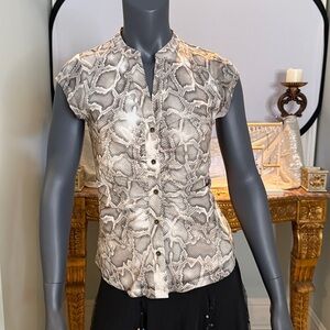 Snakeskin Print Sleeveless Blouse